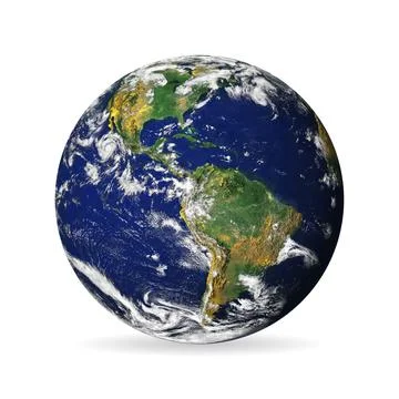 Earth globe isolated on white background with shadow. Elements of this image  Stock Illustration