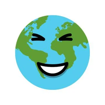 Earth globe laughs Stock Illustration