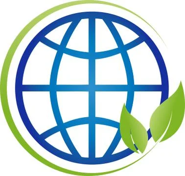Earth, globe, leaves, world globe, ecology, logo Stock Illustration