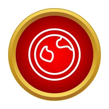 Earth globe line icon with red background Stock Illustration