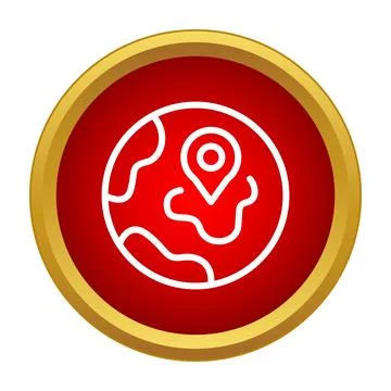 Earth globe with location map pin icon Stock Illustration