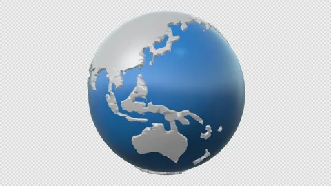 Earth Globe Loop With Alpha Channel Stock Footage 346741589