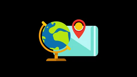 Earth Globe map 4k Animation with (alpha channel, Lottie Json, AEP) Stock After Effects