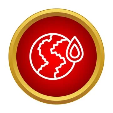 Earth globe melting as climate change icon Stock Illustration