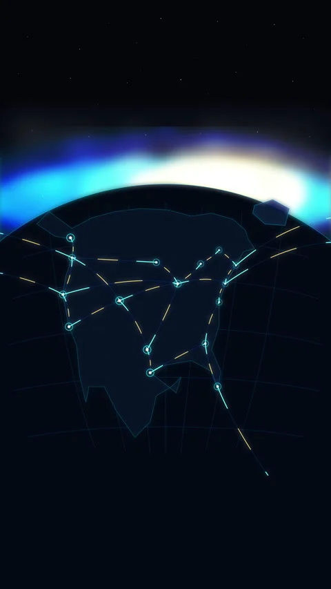 Earth globe network connection animation technology digital space data Stock Footage 346866682