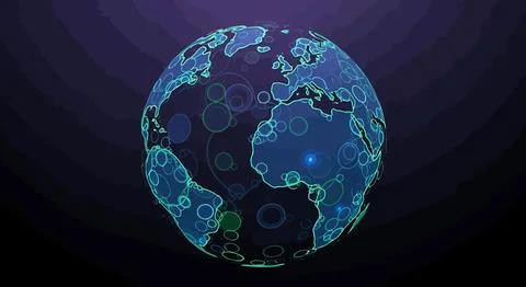 Earth globe with network connections Stock Illustration