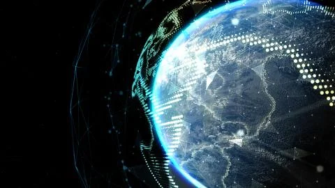 Earth Globe, Network Technology concept. Elements of this image furnished by Illustrazione stock