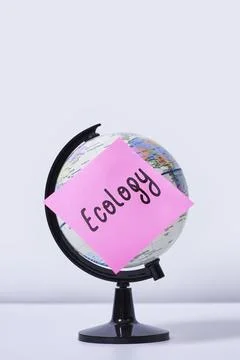 Earth globe with note - Ecology Stock Photos