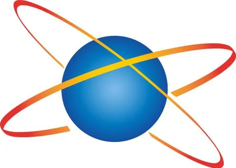 Earth globe or planet and circles, earth or planet logo Stock Illustration