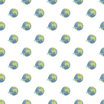 Earth globe with orbit seamless pattern background Stock Illustration