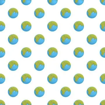 Earth globe pattern repeating seamless background texture Stock Illustration