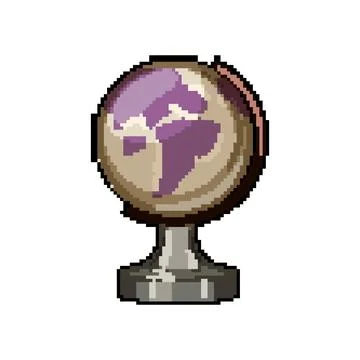 Earth globe pixel art vector illustration sign color 스톡 일러스트