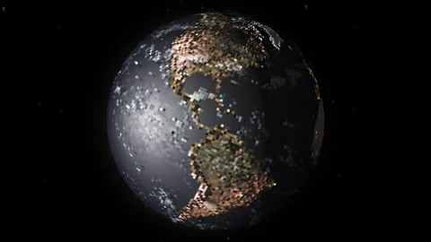 Earth globe pixels Stock Footage 141074540