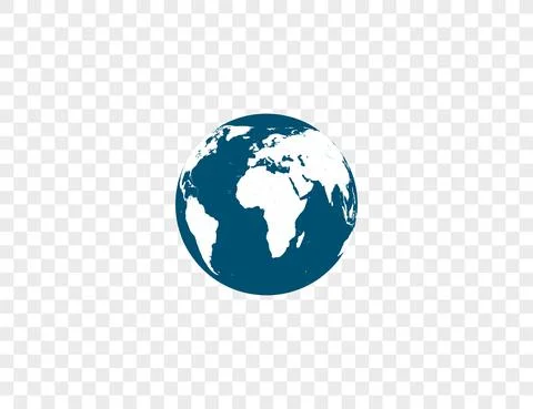 Earth globe, planet, map icon Vector illustration. Illustrazione stock