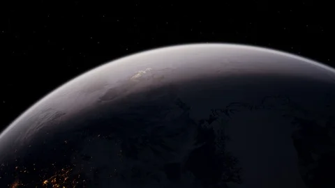 Earth globe planet from space orbit 動画素材 126403504