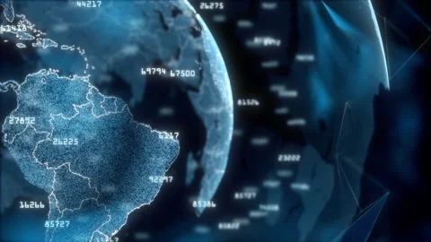 Earth Globe With Plexus Effect Stock Footage 236988377