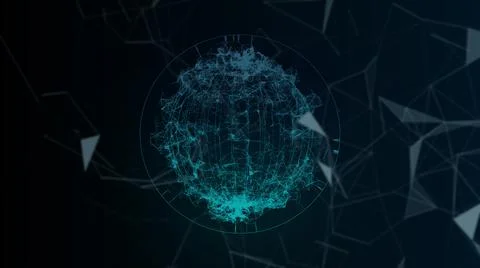 Earth globe with plexus Stock Illustration