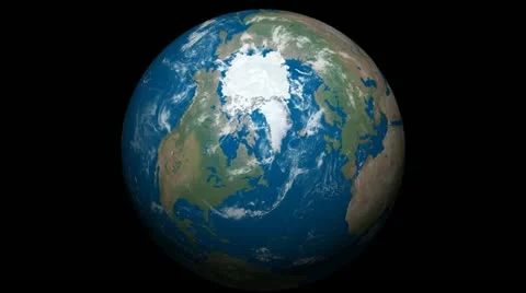 Earth Globe, Polar Cap Stock Footage 11469397