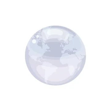 Earth Globe as precious pearl. Vector illustration isolated on white backgrou Illustrazione stock