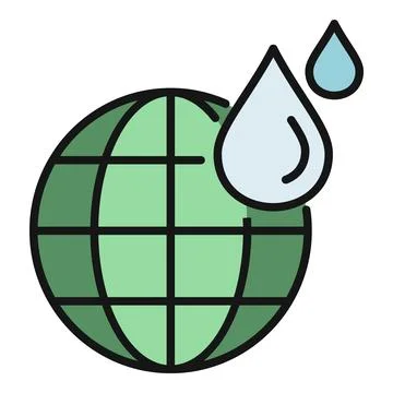Earth globe receiving a falling water drop Stock Illustration