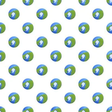 Earth globe repeating pattern representing world geography Stock Illustration