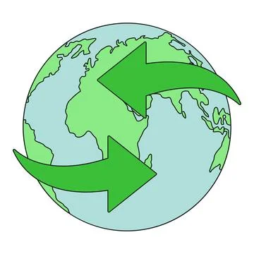 Earth globe representing global recycling and sustainability concept Stockillustratie