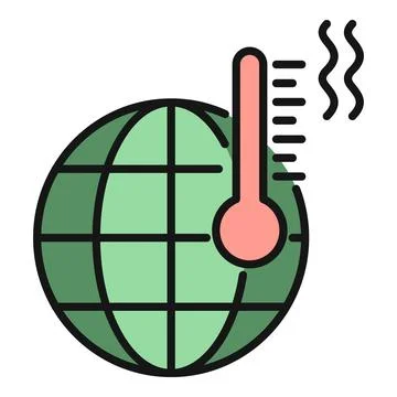 Earth globe with rising thermometer indicating global warming Ilustração Stock
