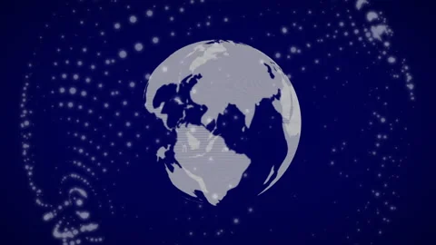 Earth globe rotating in a digital network space Stock Footage 323110409