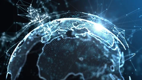 Earth globe rotating, focus point changing from near to far Stock Footage 106700540