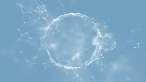 Earth globe rotating, focus point changing from near to far. Abstract plexus Stock Footage 111590820