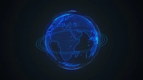 Earth globe rotating with plexus. Global digital connections. Network and Stock Footage 79087645