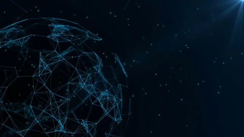Earth globe rotating with plexus. Global digital connections. Network and Stock Footage 79267754
