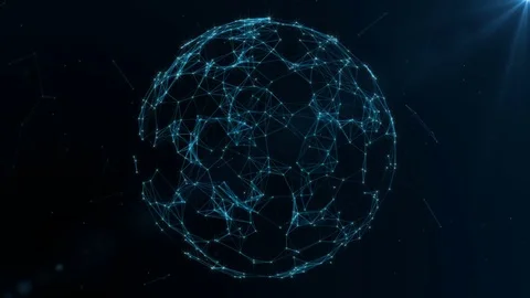 Earth globe rotating with plexus. Global digital connections. Network and Stock Footage