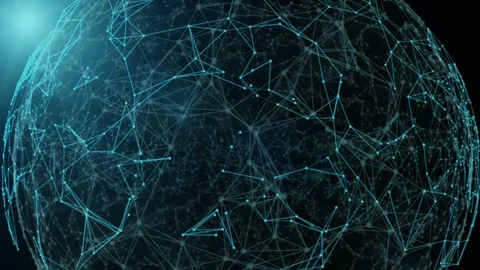 Earth Globe Rotating With Plexus. Global Digital Connections. Network And Stock Footage 95248978
