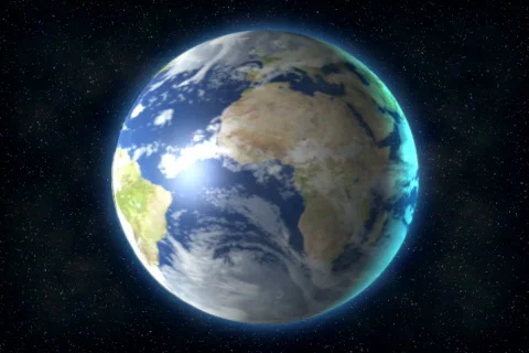 Earth globe rotating in space - digital animation Stock Footage 139816