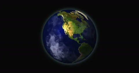 Earth globe rotating world view from space loop Stock Footage 191139471