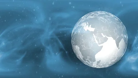 Earth globe rotation on binary numbers data background Stock Footage 229009444