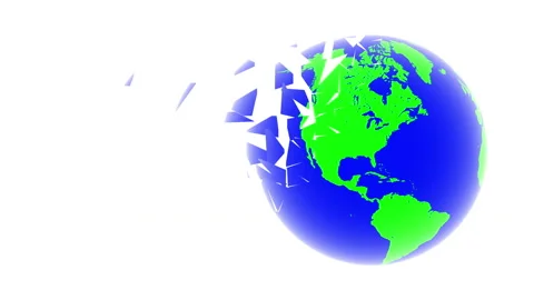 Earth globe scattered on white background. Stock Footage 236534404