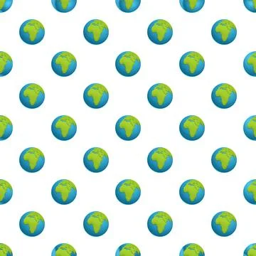 Earth globe seamless pattern with world map Stock Illustration