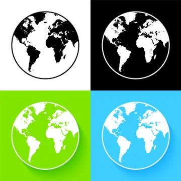 Earth globe set vector Stock Illustration