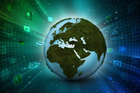 Earth globe showing map Illustrazione stock