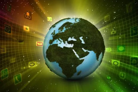 Earth globe showing map Illustrazione stock