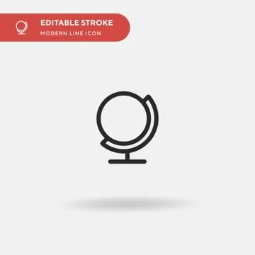 Earth Globe Simple vector icon. Illustration symbol design template for web m Stock Illustration