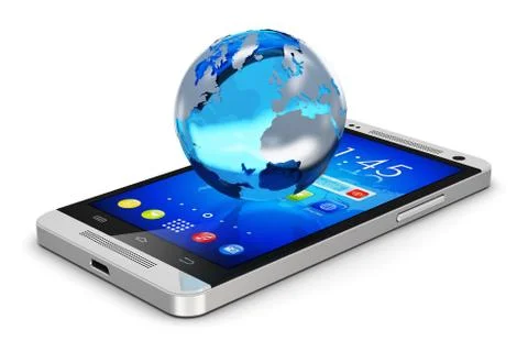 Earth Globe on smartphone Illustrazione stock
