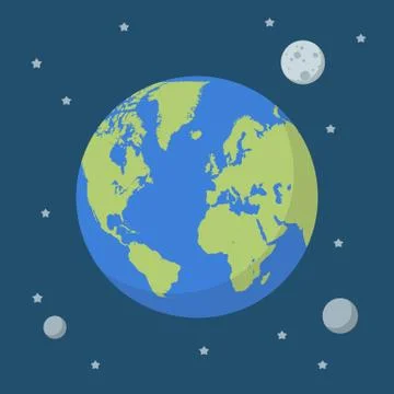 Earth globe on space background Stock Illustration