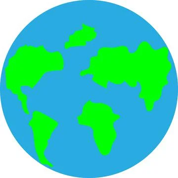 Earth globe sphere planet map vector. Earth day. Nature world map logo Illustrazione stock