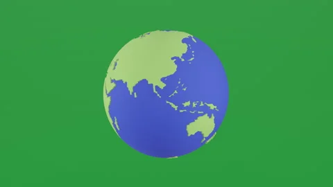 Earth Globe Spin Seamless Loop On Green Screen Stock Footage 142016324