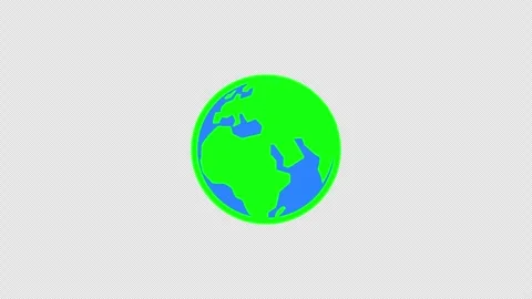Earth globe spinning animation - 2d flat blue and green Stock-Footage 246481445