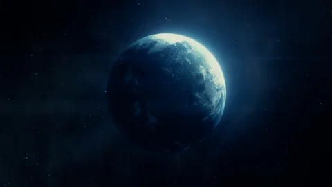 Earth Globe Spinning in Space with Moon 4K Stock Footage