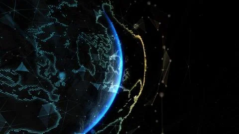 Earth Globe, Technology concept. Elements of this image furnished by NASA - 3D Illustrazione stock